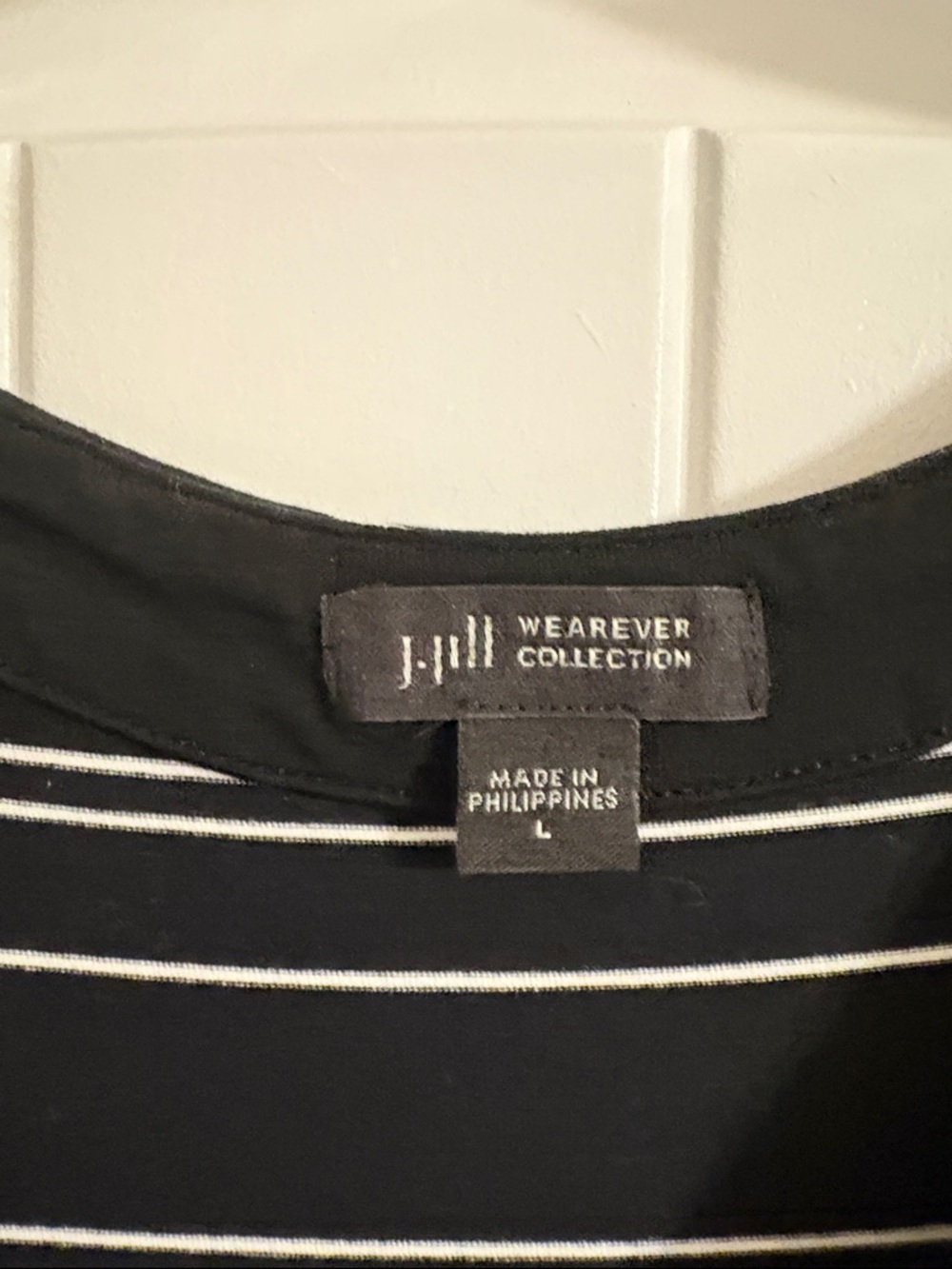 J. Jill Black and White Striped Midi Dress